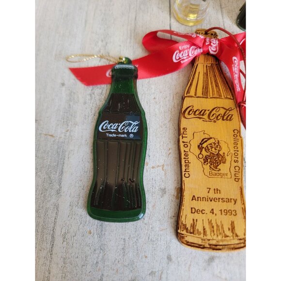 Coca-Cola green bottle elf helper variety ornament set Coke vintage - Picture 3 of 8